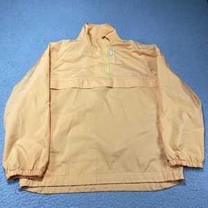 Nike Jacket Womens Medium Orange 1/2 Zip Mesh Lined Windbreaker Pullover Running